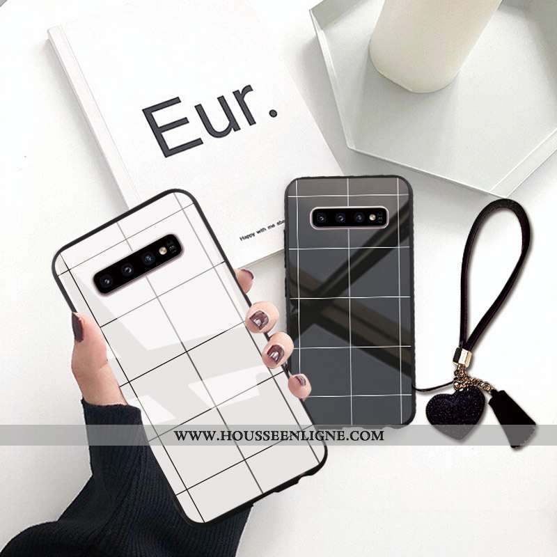 Housse Samsung Galaxy S10+ Verre Personnalité Créatif Incassable Noir Légères Légère