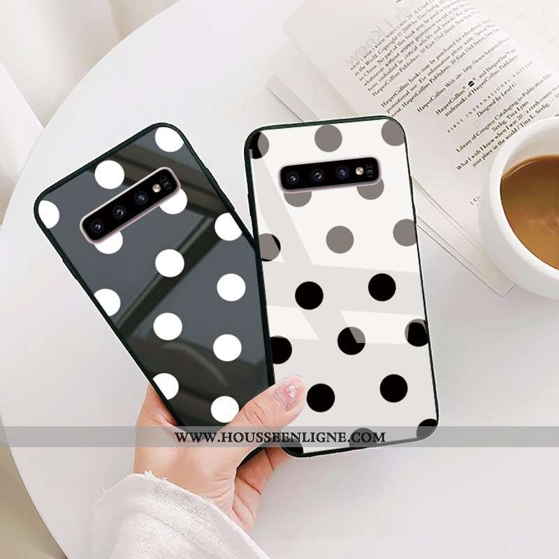 Housse Samsung Galaxy S10+ Verre Personnalité Créatif Incassable Noir Légères Légère