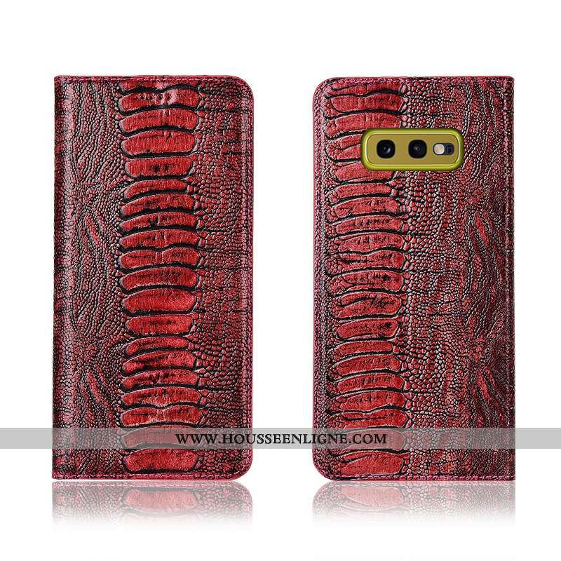 Housse Samsung Galaxy S10e Cuir Véritable Cuir Oiseau Protection Téléphone Portable Étoile Fluide Do