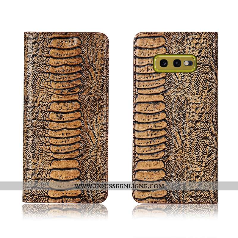 Housse Samsung Galaxy S10e Cuir Véritable Cuir Oiseau Protection Téléphone Portable Étoile Fluide Do