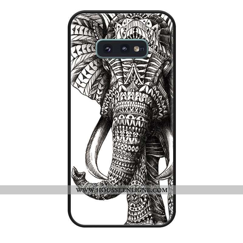 Housse Samsung Galaxy S10e Dessin Animé Fluide Doux Silicone Téléphone Portable Noir Étoile Coque
