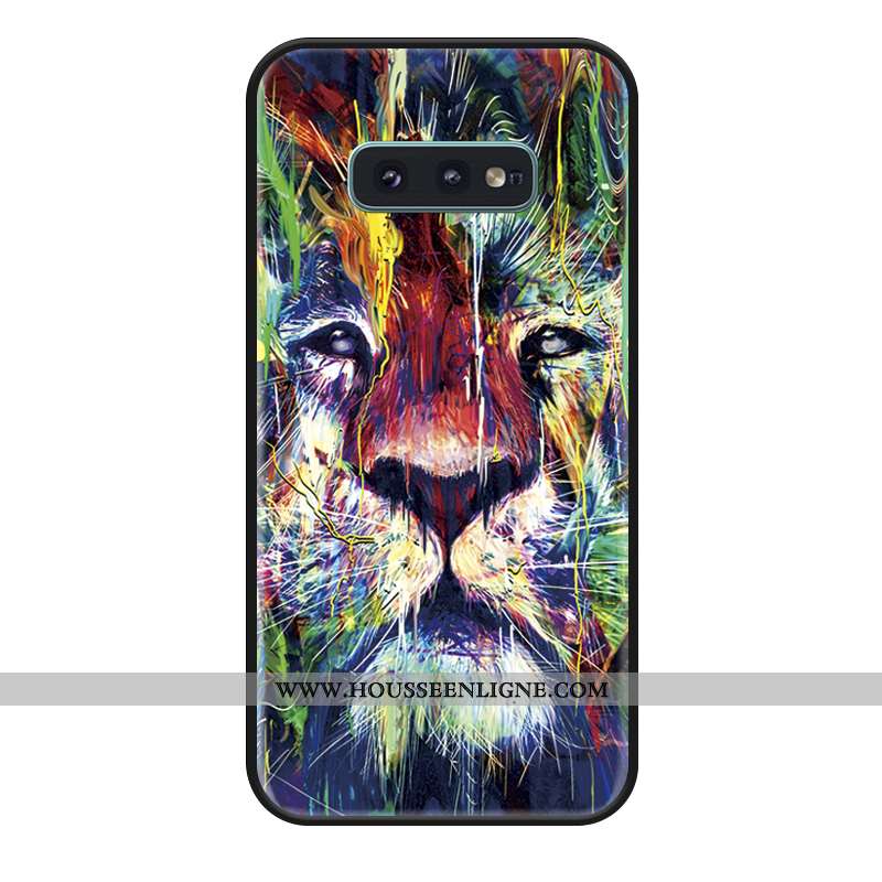 Housse Samsung Galaxy S10e Dessin Animé Fluide Doux Silicone Téléphone Portable Noir Étoile Coque