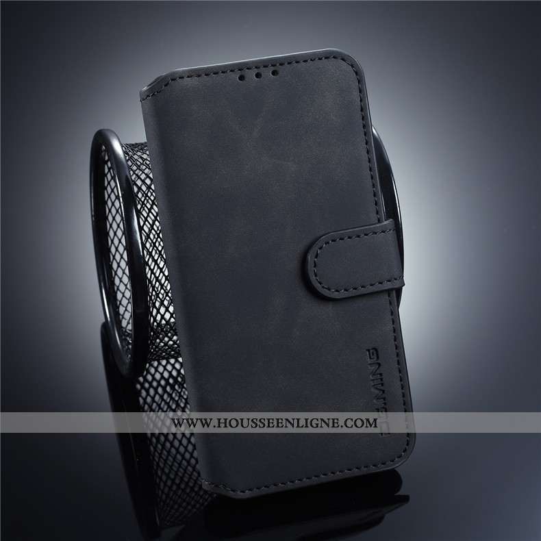 Housse Samsung Galaxy S10e Délavé En Daim Personnalité Clamshell Cuir Gris Téléphone Portable Étui