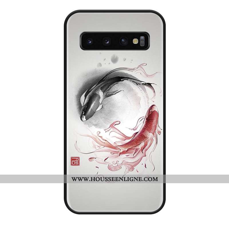 Housse Samsung Galaxy S10e Fluide Doux Silicone Tout Compris Coque Téléphone Portable Vert Étoile Ve