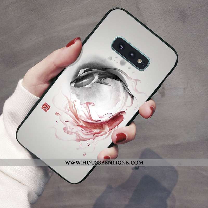 Housse Samsung Galaxy S10e Fluide Doux Silicone Tout Compris Coque Téléphone Portable Vert Étoile Ve