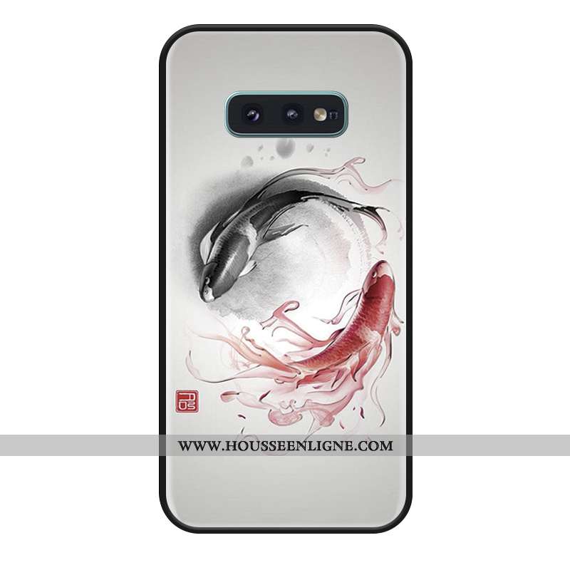 Housse Samsung Galaxy S10e Fluide Doux Silicone Tout Compris Coque Téléphone Portable Vert Étoile Ve
