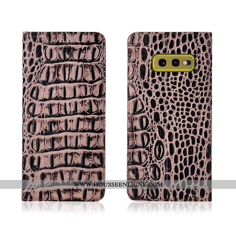 Housse Samsung Galaxy S10e Protection Cuir Véritable Nouveau Fluide Doux Étui Téléphone Portable Ble