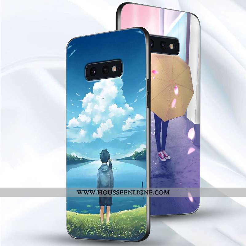 Housse Samsung Galaxy S10e Protection Délavé En Daim Téléphone Portable Fluide Doux Légère Net Rouge