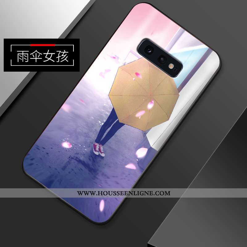 Housse Samsung Galaxy S10e Protection Délavé En Daim Téléphone Portable Fluide Doux Légère Net Rouge