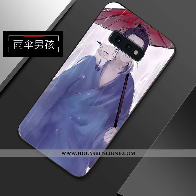 Housse Samsung Galaxy S10e Protection Délavé En Daim Téléphone Portable Fluide Doux Légère Net Rouge