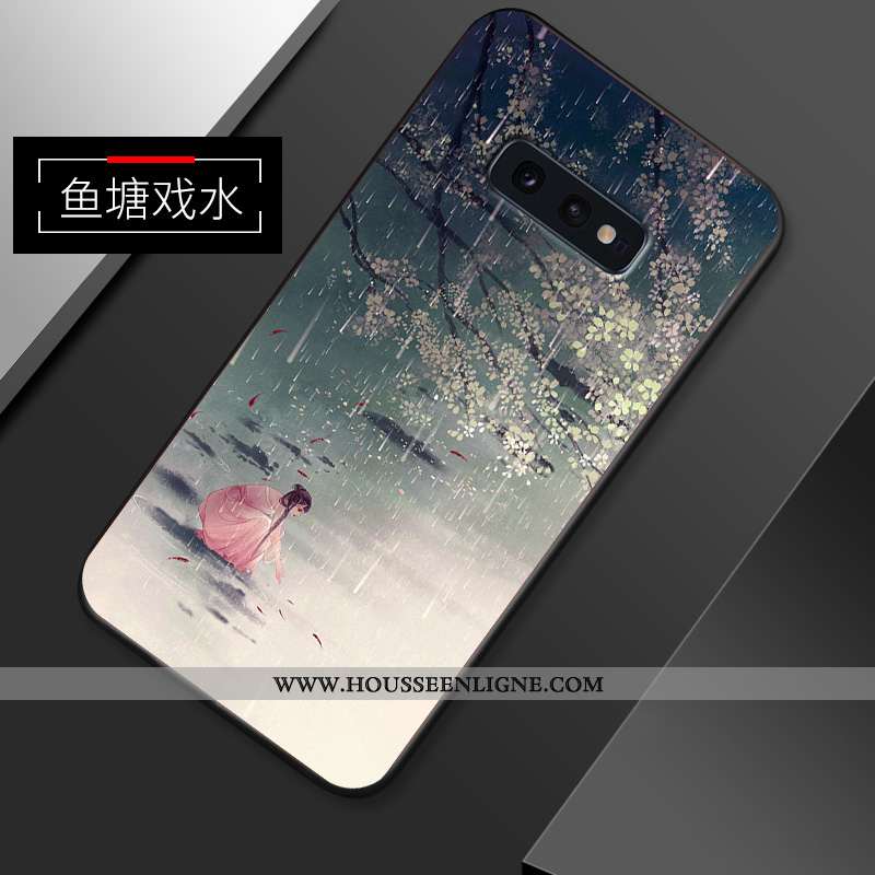 Housse Samsung Galaxy S10e Protection Délavé En Daim Téléphone Portable Fluide Doux Légère Net Rouge