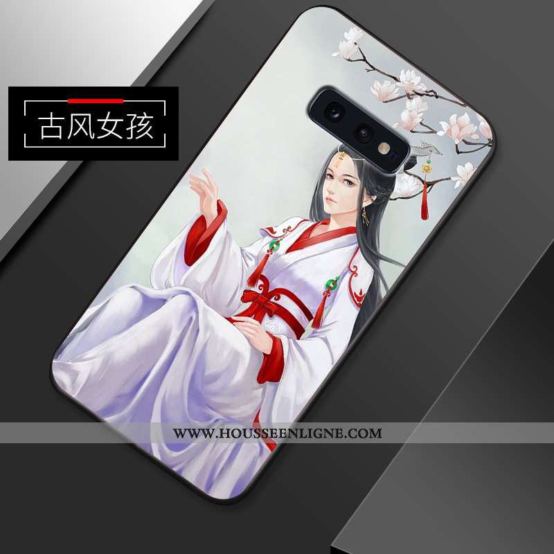 Housse Samsung Galaxy S10e Protection Délavé En Daim Téléphone Portable Fluide Doux Légère Net Rouge