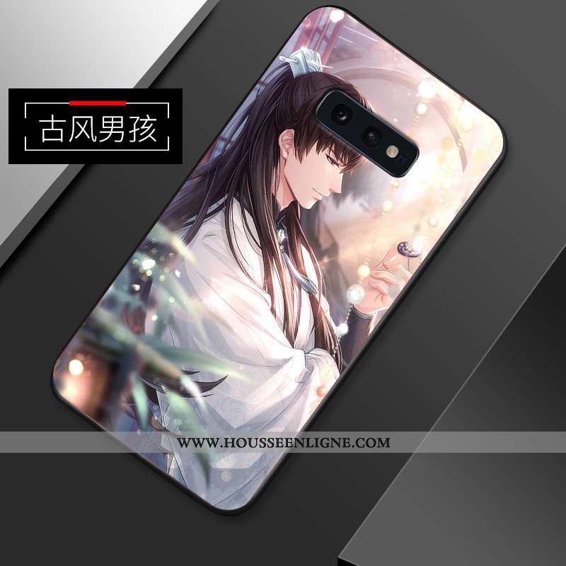 Housse Samsung Galaxy S10e Protection Délavé En Daim Téléphone Portable Fluide Doux Légère Net Rouge