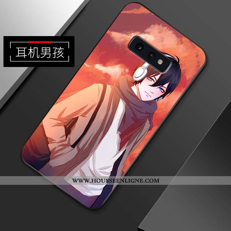 Housse Samsung Galaxy S10e Protection Délavé En Daim Téléphone Portable Fluide Doux Légère Net Rouge