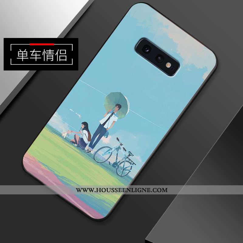 Housse Samsung Galaxy S10e Protection Délavé En Daim Téléphone Portable Fluide Doux Légère Net Rouge
