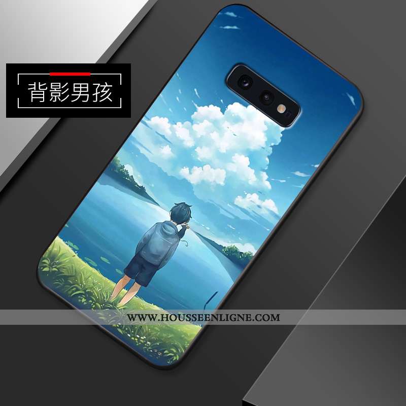 Housse Samsung Galaxy S10e Protection Délavé En Daim Téléphone Portable Fluide Doux Légère Net Rouge