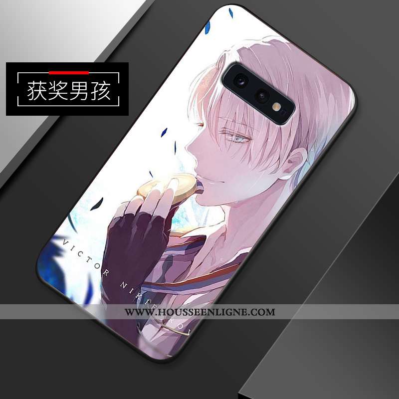 Housse Samsung Galaxy S10e Protection Délavé En Daim Téléphone Portable Fluide Doux Légère Net Rouge