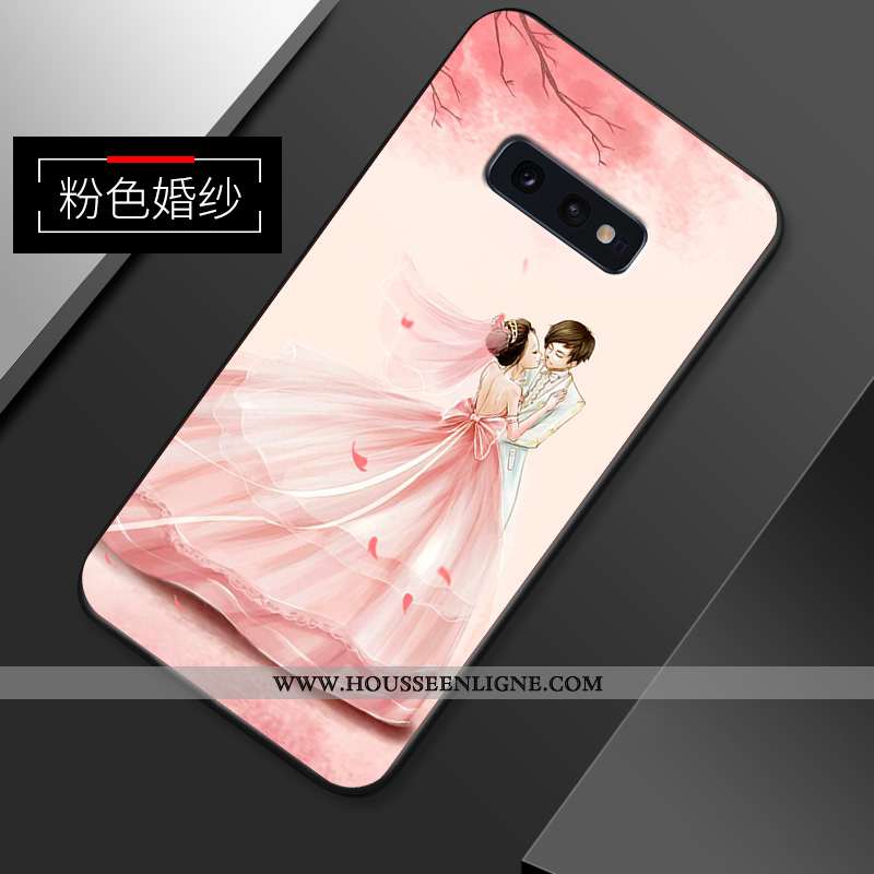 Housse Samsung Galaxy S10e Protection Délavé En Daim Téléphone Portable Fluide Doux Légère Net Rouge