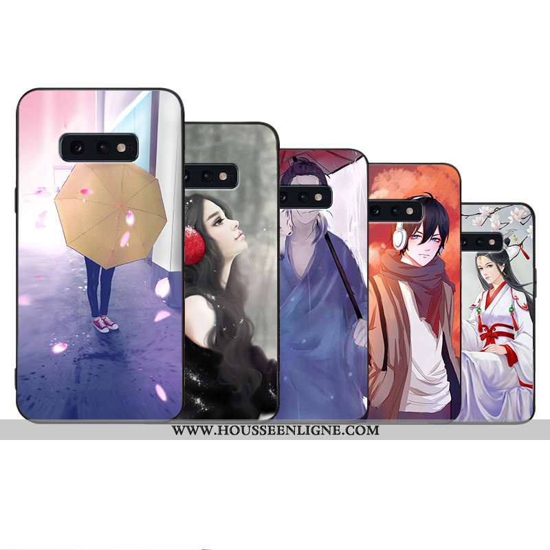 Housse Samsung Galaxy S10e Protection Délavé En Daim Téléphone Portable Fluide Doux Légère Net Rouge