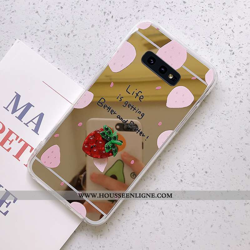 Housse Samsung Galaxy S10e Protection Ornements Suspendus Fraise Fluide Doux Incassable Téléphone Po