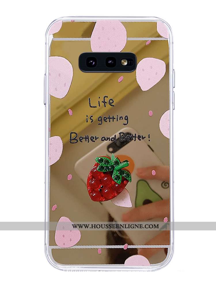 Housse Samsung Galaxy S10e Protection Ornements Suspendus Fraise Fluide Doux Incassable Téléphone Po