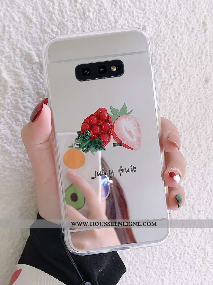 Housse Samsung Galaxy S10e Protection Ornements Suspendus Fraise Fluide Doux Incassable Téléphone Po