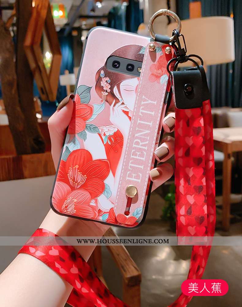 Housse Samsung Galaxy S10e Protection Ornements Suspendus Incassable Étoile Vent Cou Suspendu Silico