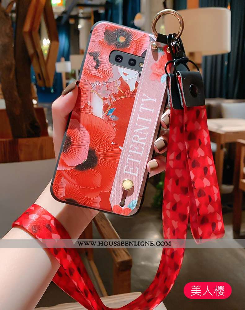Housse Samsung Galaxy S10e Protection Ornements Suspendus Incassable Étoile Vent Cou Suspendu Silico