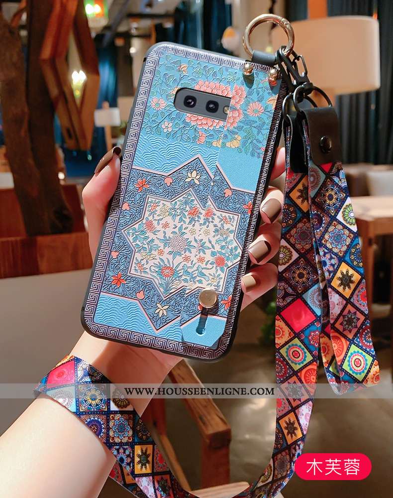 Housse Samsung Galaxy S10e Protection Ornements Suspendus Incassable Étoile Vent Cou Suspendu Silico