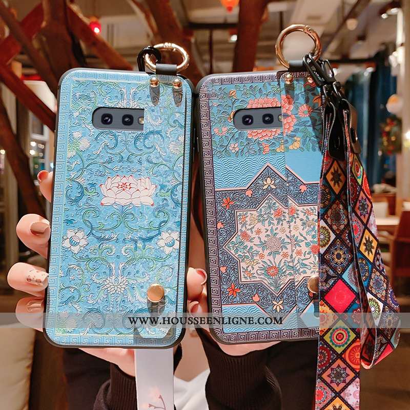 Housse Samsung Galaxy S10e Protection Ornements Suspendus Incassable Étoile Vent Cou Suspendu Silico