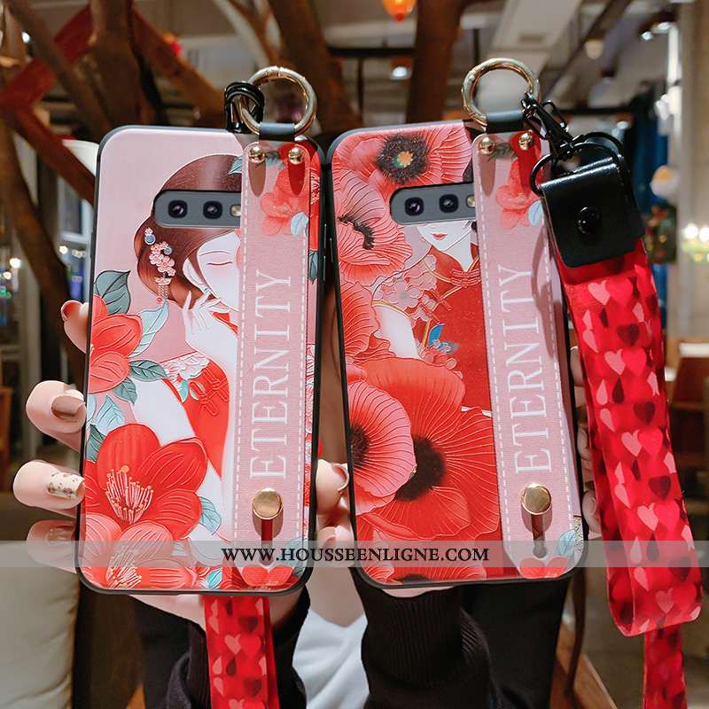 Housse Samsung Galaxy S10e Protection Ornements Suspendus Incassable Étoile Vent Cou Suspendu Silico