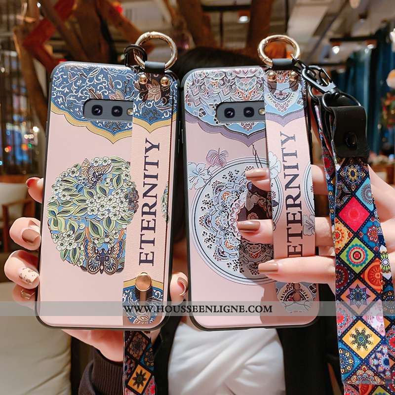 Housse Samsung Galaxy S10e Protection Ornements Suspendus Incassable Étoile Vent Cou Suspendu Silico