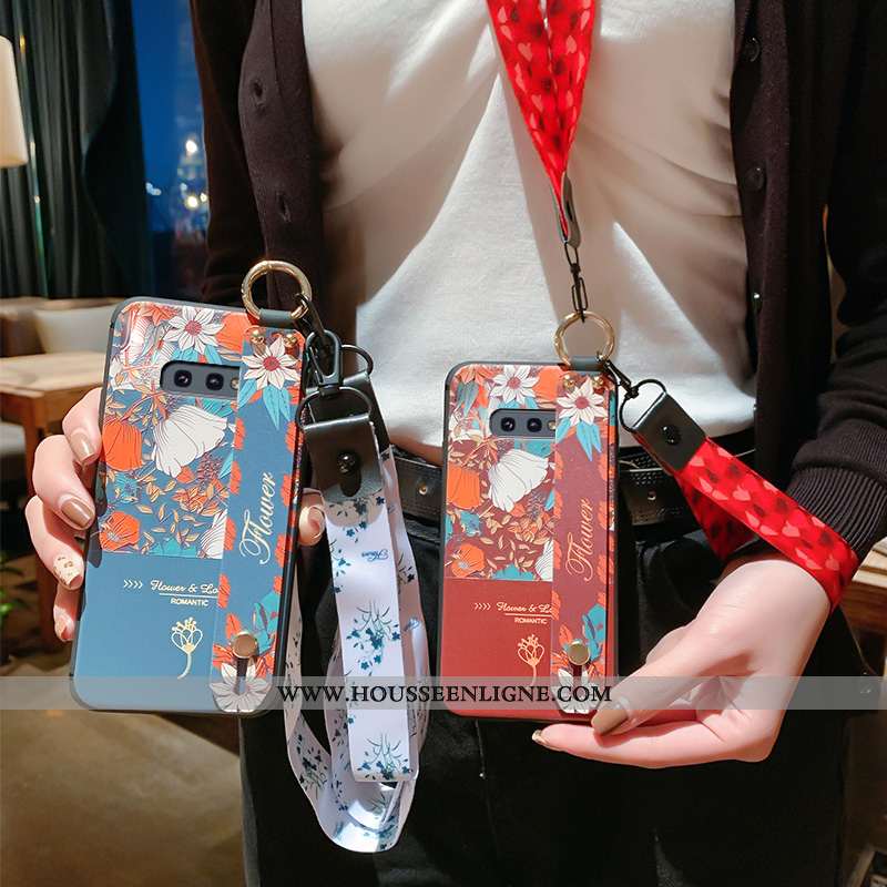 Housse Samsung Galaxy S10e Protection Ornements Suspendus Incassable Étoile Vent Cou Suspendu Silico