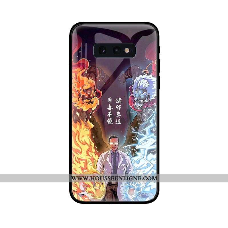 Housse Samsung Galaxy S10e Protection Verre Coque Téléphone Portable Créatif Jaune Personnalité