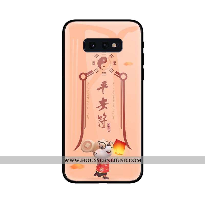 Housse Samsung Galaxy S10e Protection Verre Coque Téléphone Portable Créatif Jaune Personnalité