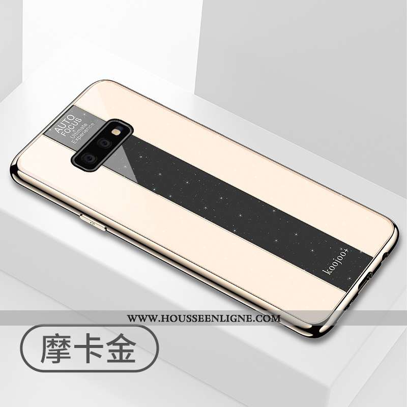 Housse Samsung Galaxy S10e Protection Verre Placage Étoile Tout Compris Coque Incassable Noir