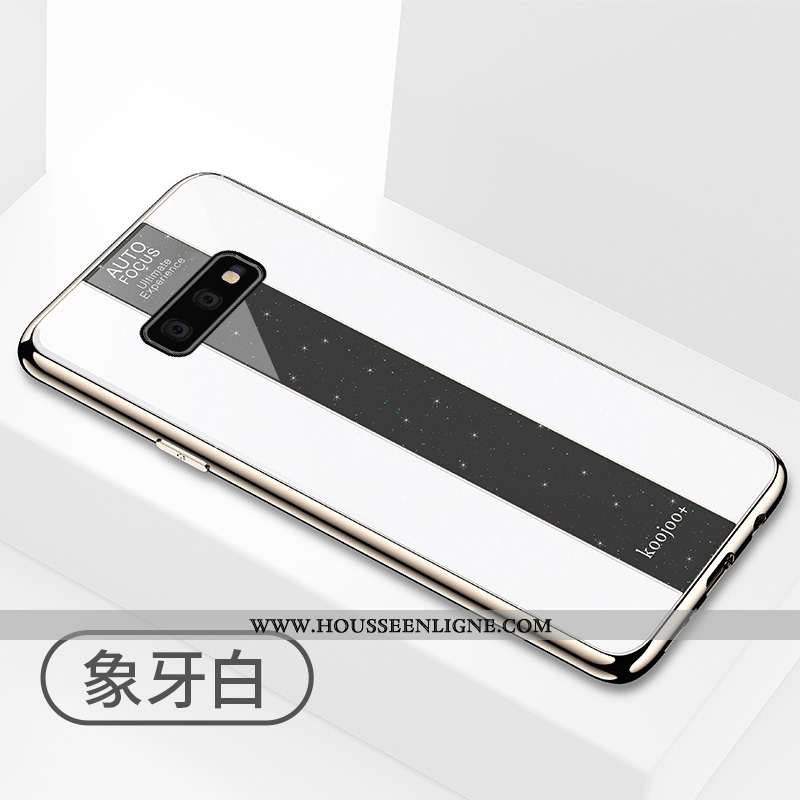 Housse Samsung Galaxy S10e Protection Verre Placage Étoile Tout Compris Coque Incassable Noir