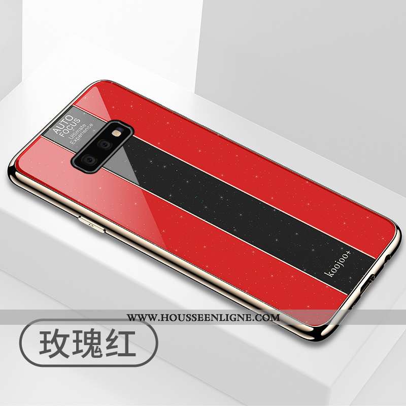 Housse Samsung Galaxy S10e Protection Verre Placage Étoile Tout Compris Coque Incassable Noir