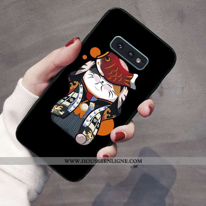 Housse Samsung Galaxy S10e Silicone Coque Tout Compris Incassable Étoile Noir Téléphone Portable