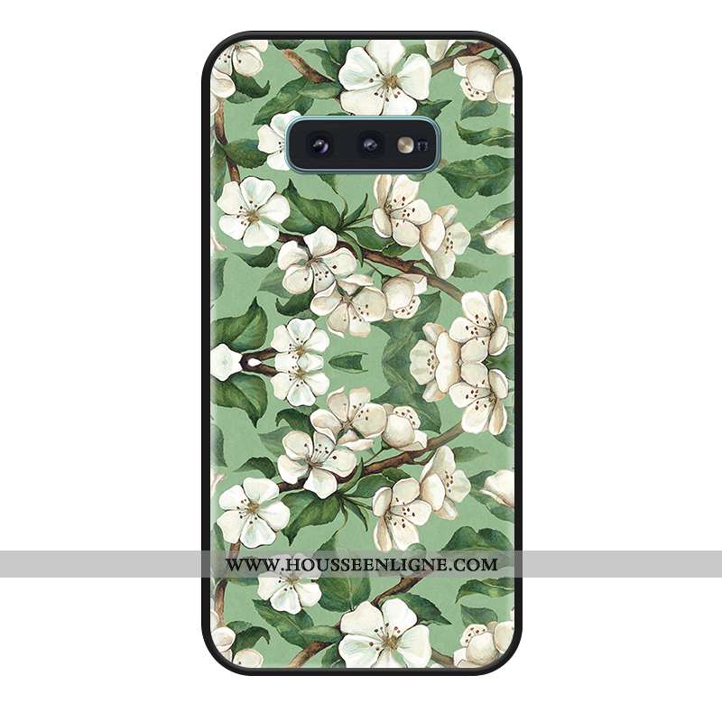 Housse Samsung Galaxy S10e Silicone Gaufrage Incassable Étoile Téléphone Portable Tout Compris Vert 