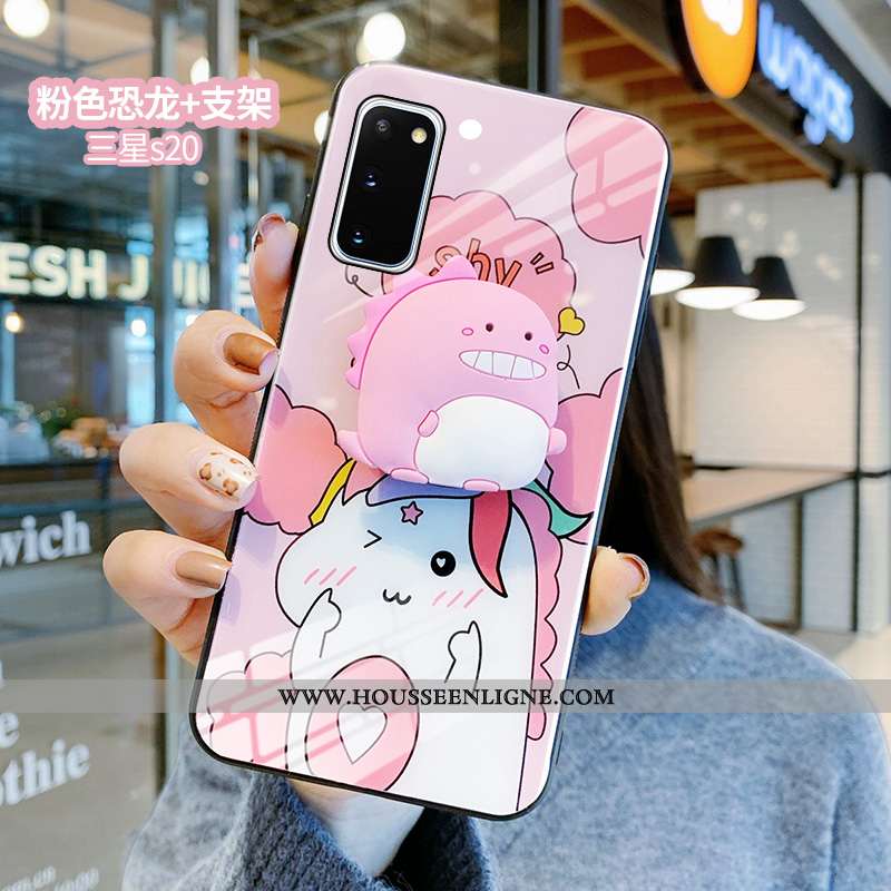 Housse Samsung Galaxy S20 Charmant Protection Petit Rose Amoureux Dragon Coque