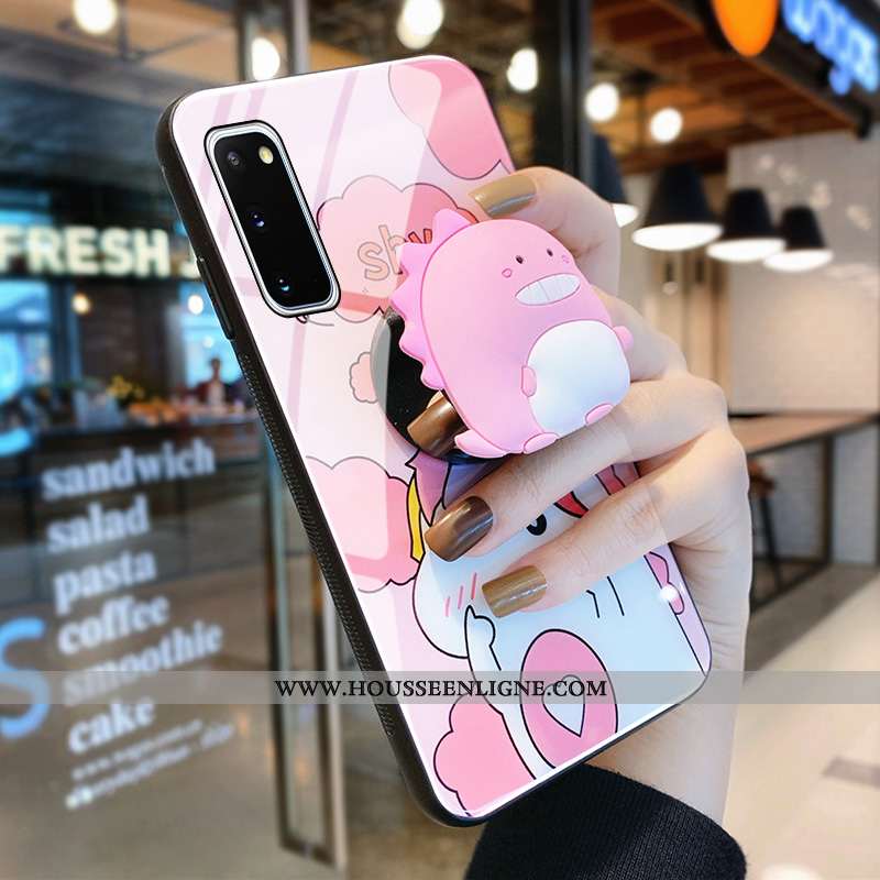 Housse Samsung Galaxy S20 Charmant Protection Petit Rose Amoureux Dragon Coque