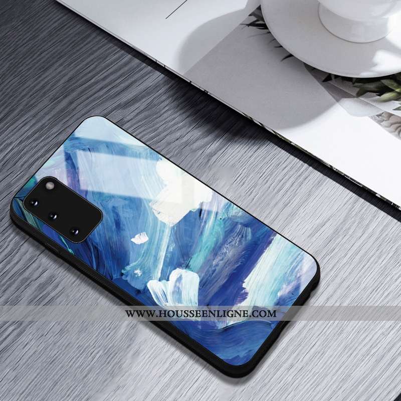 Housse Samsung Galaxy S20 Créatif Silicone Étoile Coque Peinture À L'huile Bleu Incassable