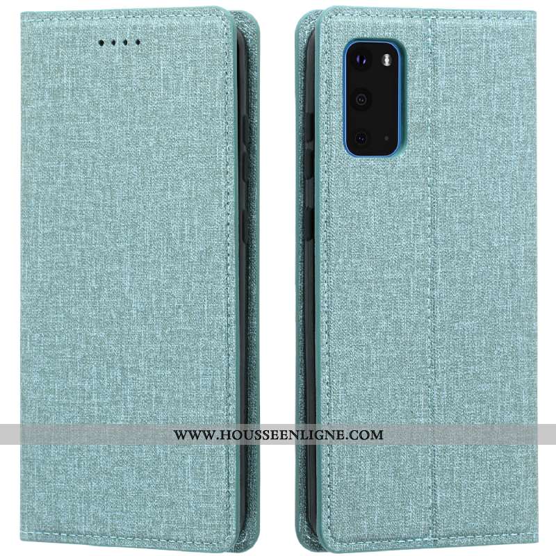 Housse Samsung Galaxy S20 Cuir Modèle Fleurie Créatif Étoile Étui Bleu