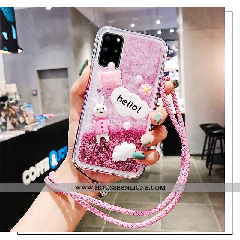 Housse Samsung Galaxy S20+ Délavé En Daim Créatif Étoile Tendance Coque Rose Mode