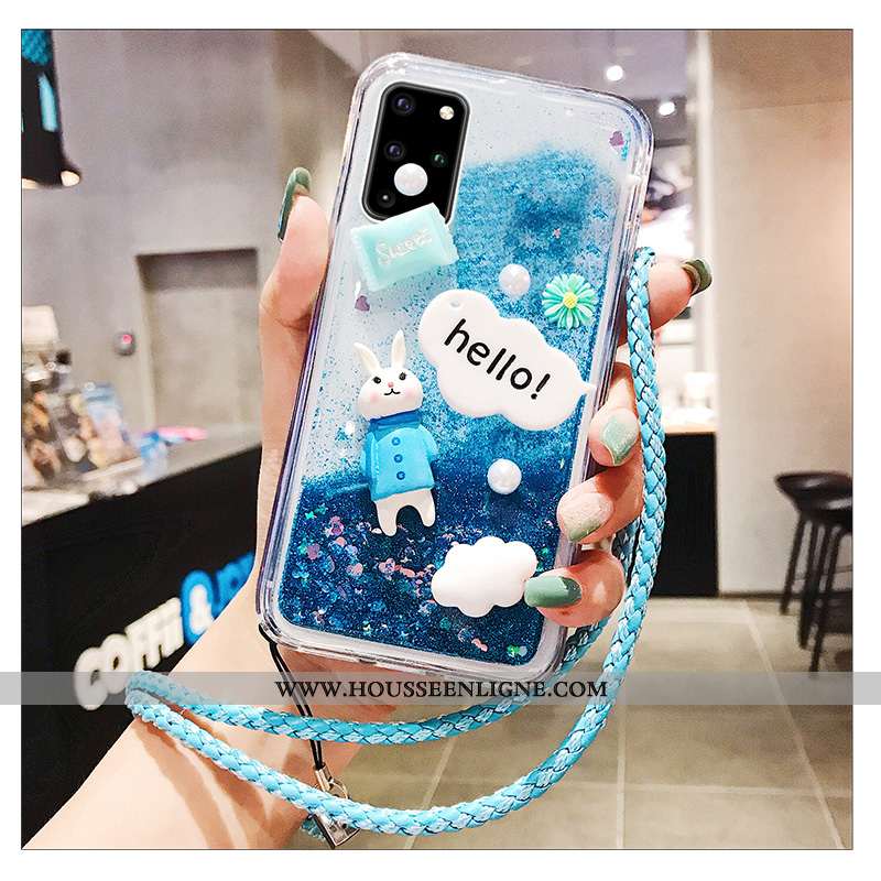 Housse Samsung Galaxy S20+ Délavé En Daim Créatif Étoile Tendance Coque Rose Mode