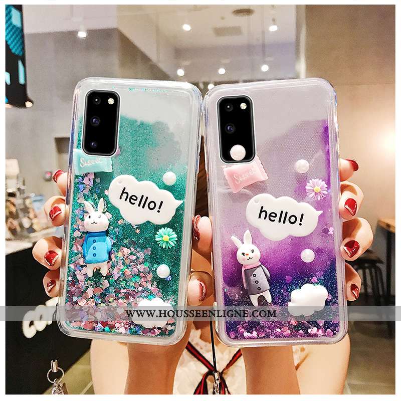 Housse Samsung Galaxy S20+ Délavé En Daim Créatif Étoile Tendance Coque Rose Mode