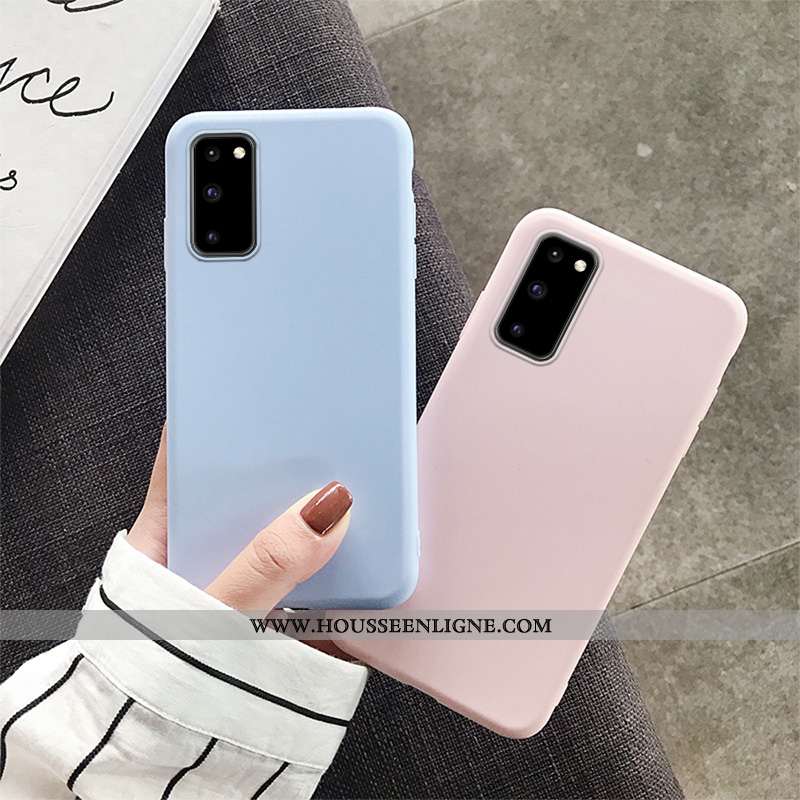 Housse Samsung Galaxy S20 Fluide Doux Silicone Étui Simple Légère Téléphone Portable Tout Compris Bl