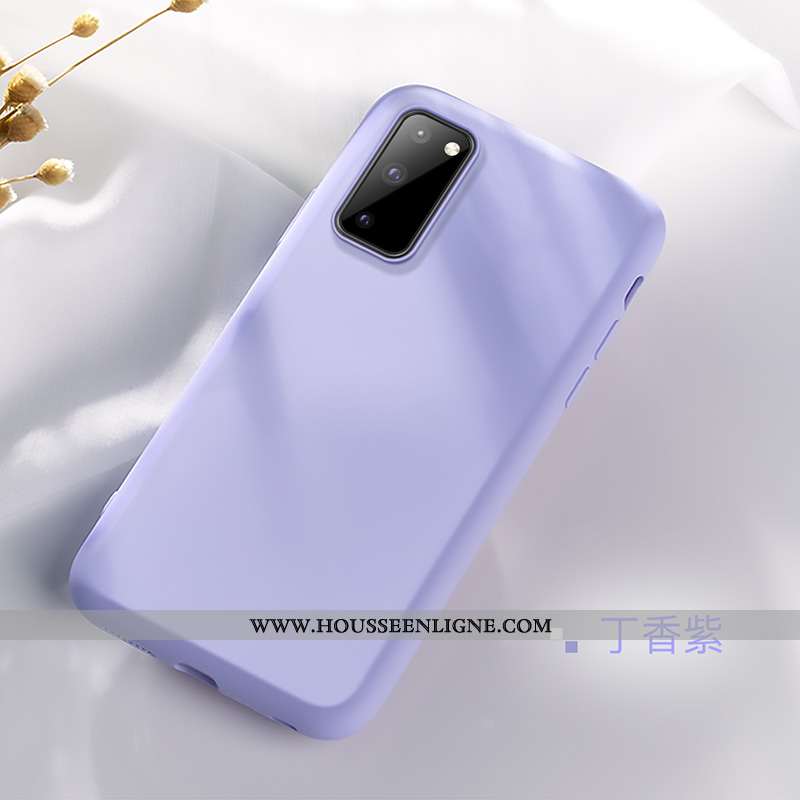 Housse Samsung Galaxy S20 Fluide Doux Silicone Étui Simple Légère Téléphone Portable Tout Compris Bl