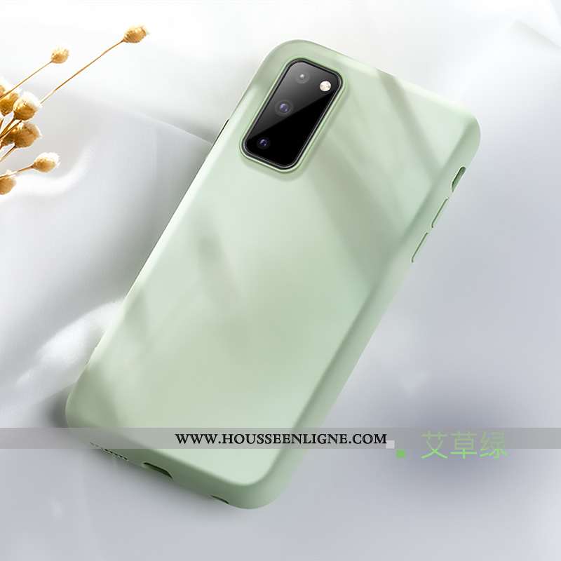 Housse Samsung Galaxy S20 Fluide Doux Silicone Étui Simple Légère Téléphone Portable Tout Compris Bl
